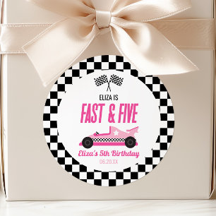 Sticker Rond Course de voiture rose Fast & Five pour une fête d