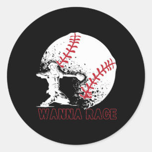 Sticker Rond Course Drôle de Catcher Bysebyll Lance Softbyll S