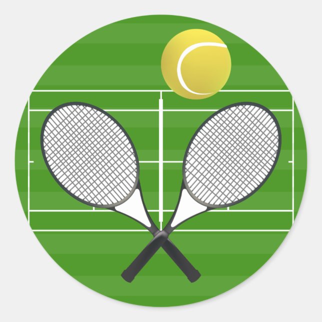 Sticker Rond court de tennis et RACKETS DE TENNIS (Devant)