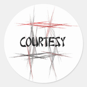 Sticker Rond Courtoisie d'arts martiaux