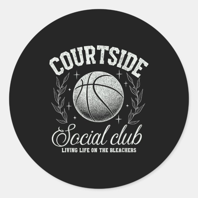 Sticker Rond Courtside Social Club Basketball Bleachers Life Qu (Devant)