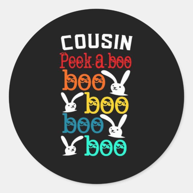 Sticker Rond Cousin Bunny Jeu Pour La Nouveauté (Devant)
