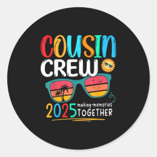 Sticker Rond Cousin Crew 2025 Réunion de famille Faire des souv