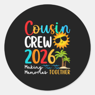 Sticker Rond Cousin Crew 2026 Summer Vacation Beach Family Trip