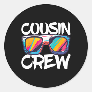 Sticker Rond Cousin Crew Adultes Enfants Qui Correspondent À L'