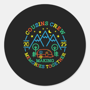 Sticker Rond Cousin Crew Making Memories 2025 Family Reunion Tr