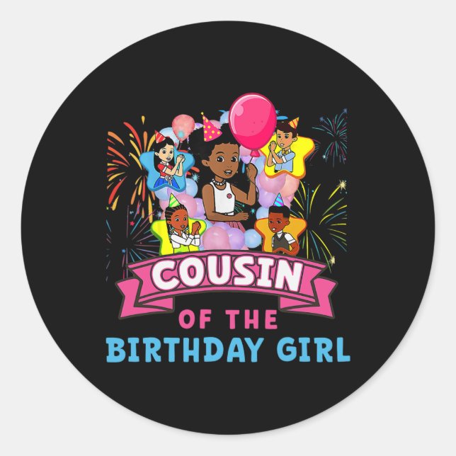 Sticker Rond Cousin Gracie's Corner Anniversaire Poupées mignon (Devant)