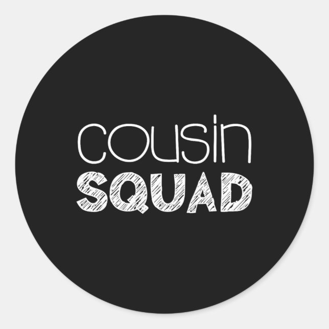 Sticker Rond Cousin Squad Adultes Enfants Cousin Giving (Devant)