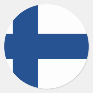 Sticker Rond Coût bas ! Drapeau de la Finlande