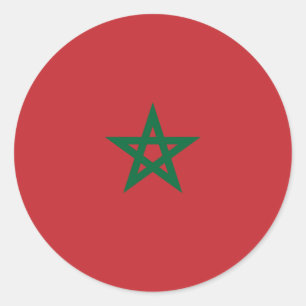 Sticker Rond Coût bas ! Drapeau du Maroc