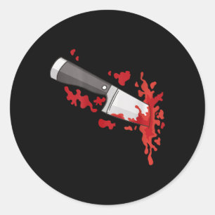 Sticker Rond Couteau Dans Le Ck Halloween Costume De Meurtre Co