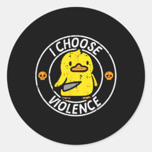 Sticker Rond Couteau de canard Je Choisis Funny Sarcasme Joke H