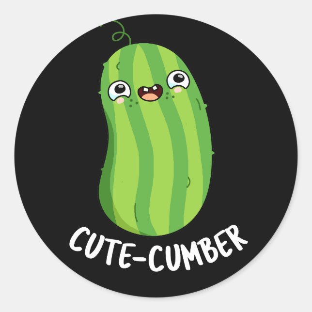 Sticker Rond Coutecumber Funny Concomber Pun Dark BG (Devant)