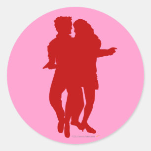 Sticker Rond Coutume latine de silhouette de danseurs de