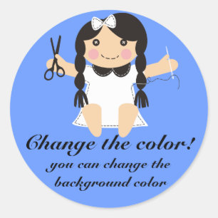 Sticker Rond Couture couleur personnalisée couturière couturièr