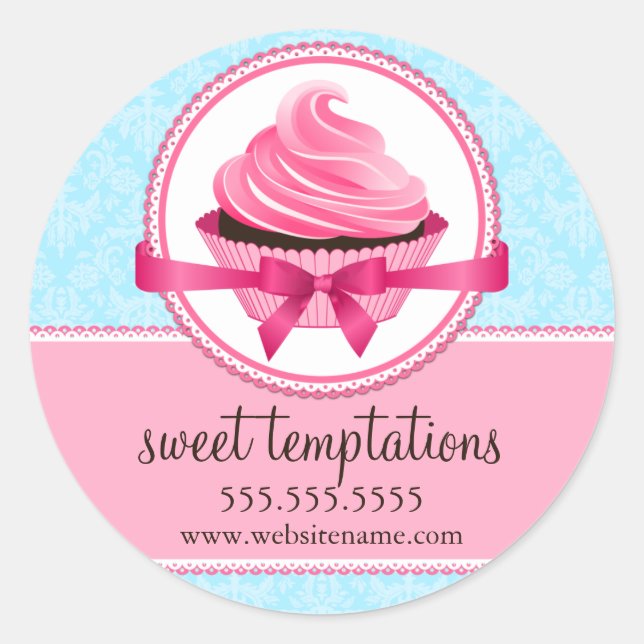 Sticker Rond Couture Cupcake Boulangerie Coffret Cachets (Devant)