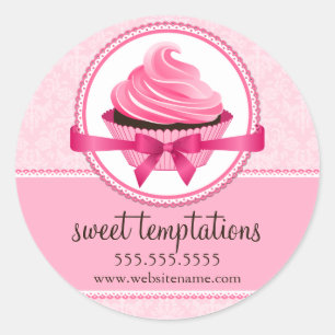 Sticker Rond Couture Cupcake Boulangerie Coffret Cachets