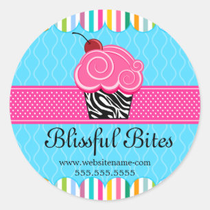 Sticker Rond Couvercle de boulangerie de cerise de Whimsical Cu