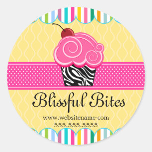 Sticker Rond Couvercle de boulangerie de cerise de Whimsical Cu