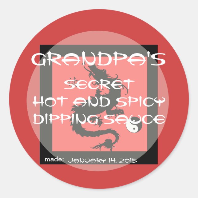 Sticker Rond couvercle de canning asiatique - taille pour un co (Devant)