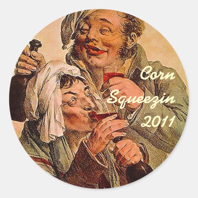 Sticker Rond couvercle de mise en boîte à la maison de Squeezin (Devant)