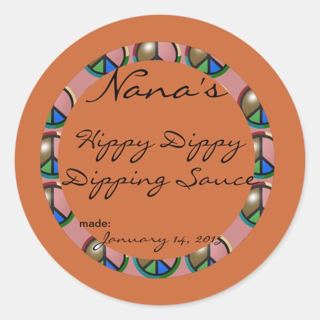 Sticker Rond Couvercle Peace Canning - dimensionné pour un couv (Devant)