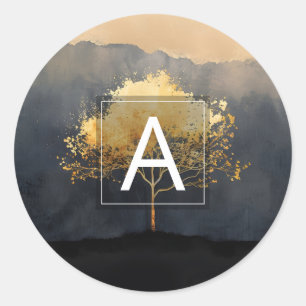 Sticker Rond Couvert de braise Design minimaliste