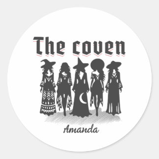 Sticker Rond coven bachelorette party witchy