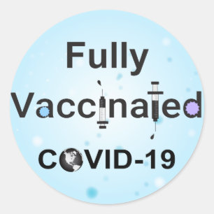 Sticker Rond COVID-19 entièrement vacciné