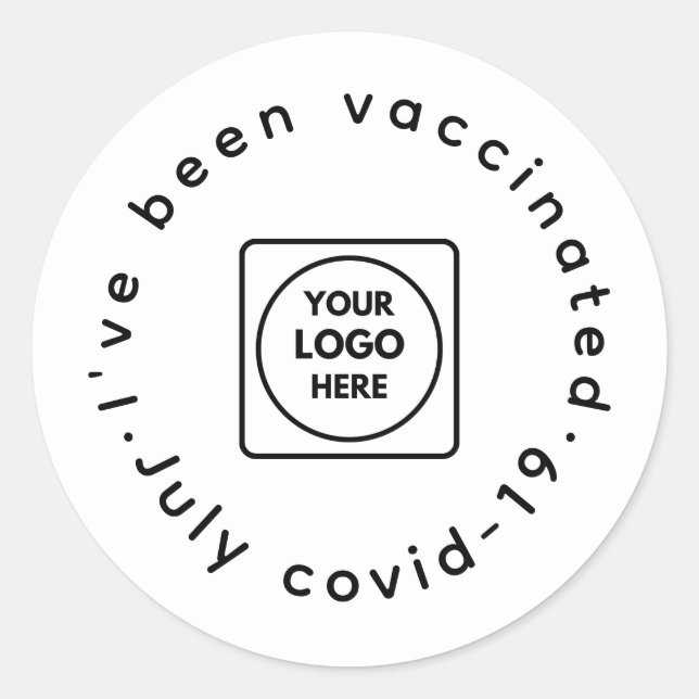 Sticker Rond Covid-19 Vacciné | Arrondi du logo personnalisé du (Devant)