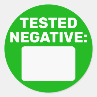 Sticker Rond Covid Négatif Écrire Sur