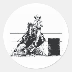 Sticker Rond Cow-girl de rodéo de PIÈCE EN T