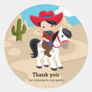 Sticker Rond Cowboy