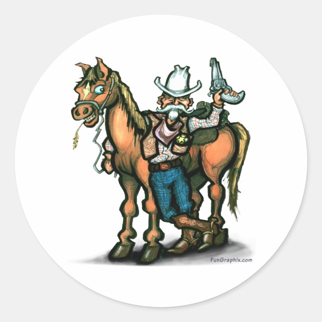 Sticker Rond Cowboy (Devant)