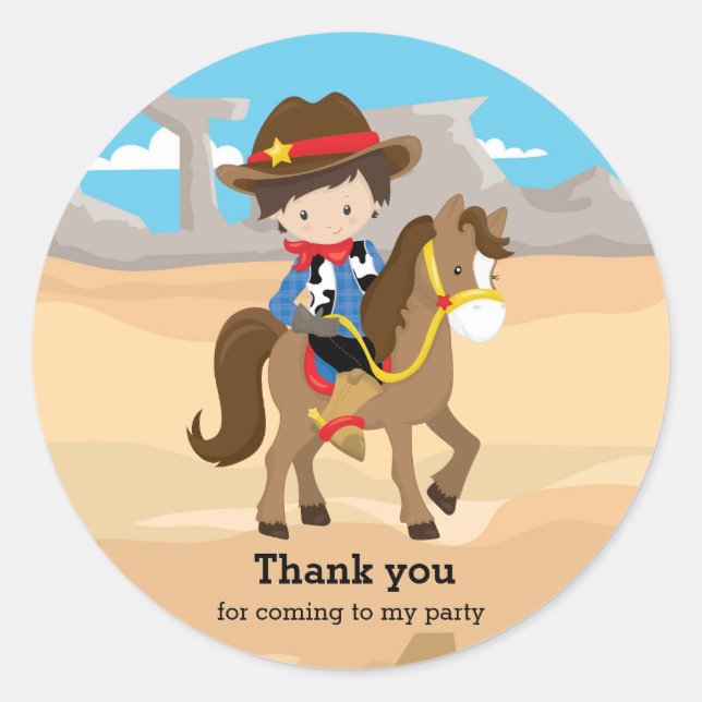 Sticker Rond Cowboy (Devant)