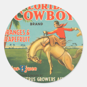 Sticker Rond Cowboy de Floride