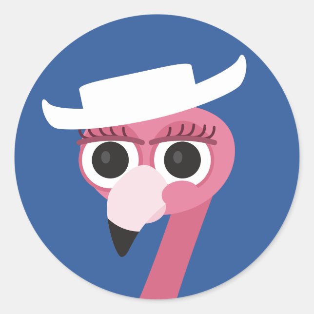 Sticker Rond Cowboy du Texas flamingo (Devant)