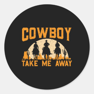 Sticker Rond Cowboy Me Emway Western Rodeo Horseck Riding 2