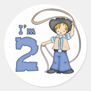 Sticker Rond Cowboy Roper 2e anniversaire