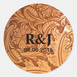 Sticker Rond cowboy rustique de l'ouest
