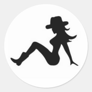 Sticker Rond cowgal