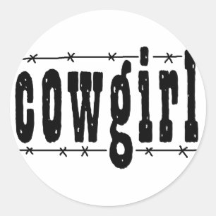 Sticker Rond Cowgirl