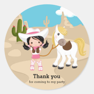 Sticker Rond Cowgirl
