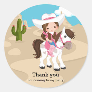 Sticker Rond Cowgirl