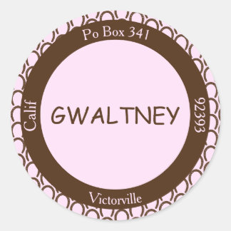 Sticker Rond Cowgirl Horseshoe rose | Sceau d'enveloppe Brown -