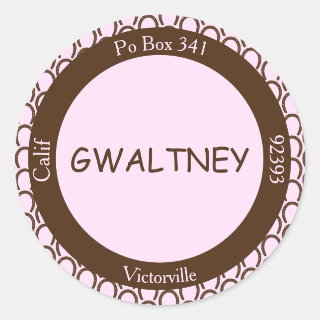 Sticker Rond Cowgirl Horseshoe rose | Sceau d'enveloppe Brown - (Devant)