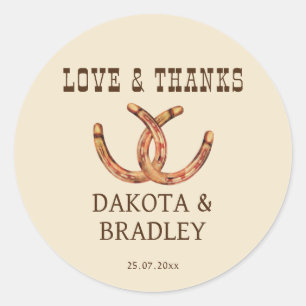 Sticker Rond cowgirl sud-ouest western merci