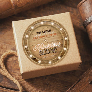 Sticker Rond Cowgirl western de rodéo pailleté