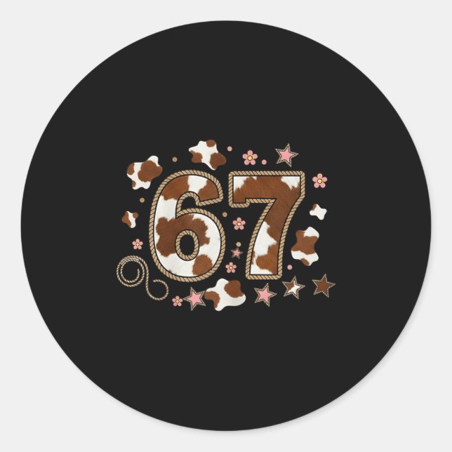 Sticker Rond Cowhide 67 Design  (Devant)