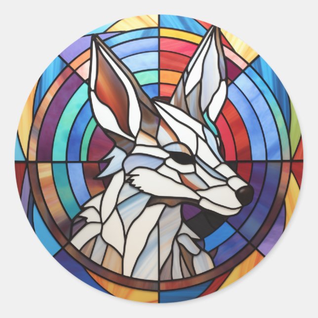 Sticker Rond Coyote en verre doux (Devant)